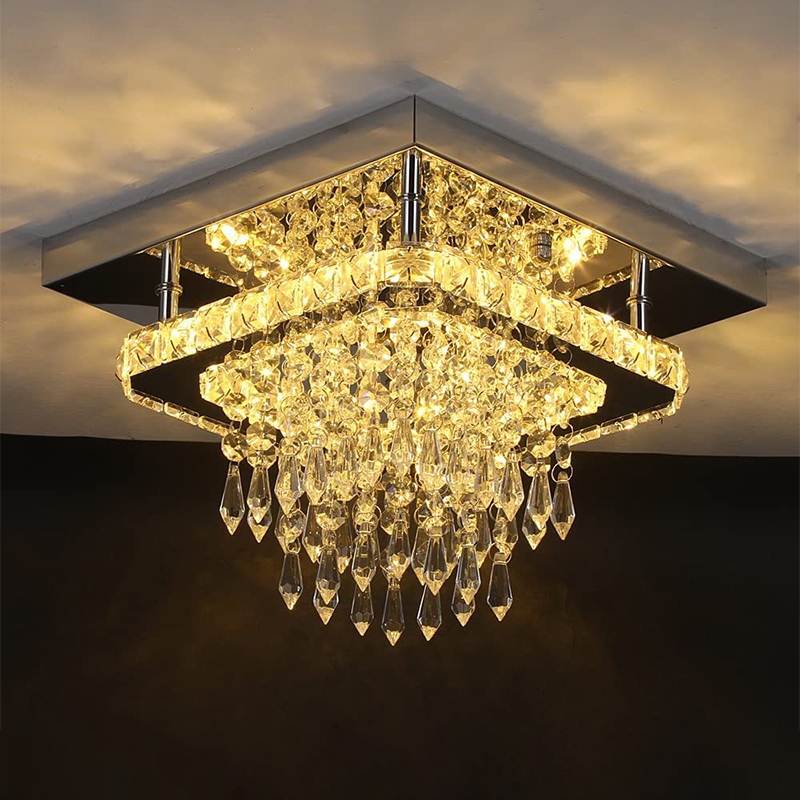 LED square crystal corridor lamp, modern ceiling lamp