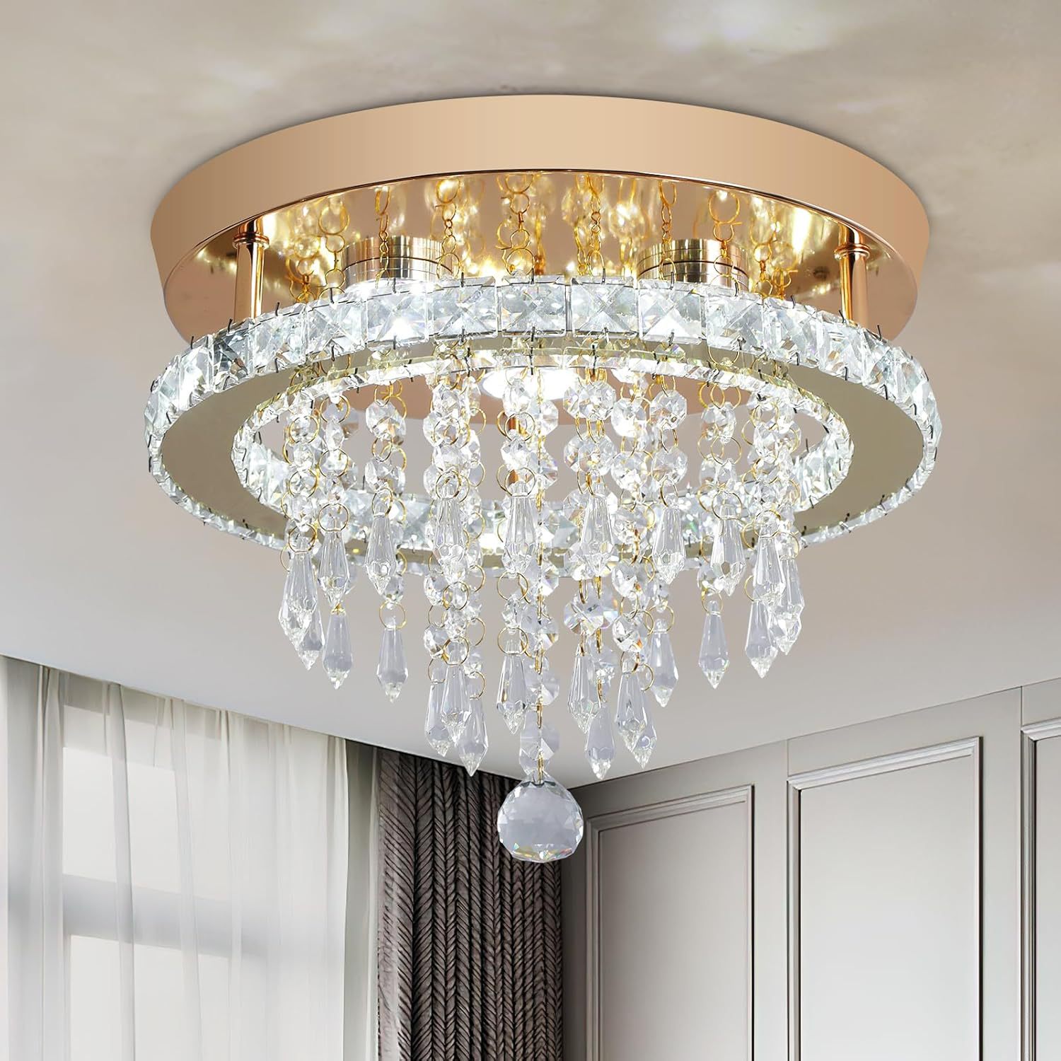 Round LED Corridor Crystal Ceiling Light
