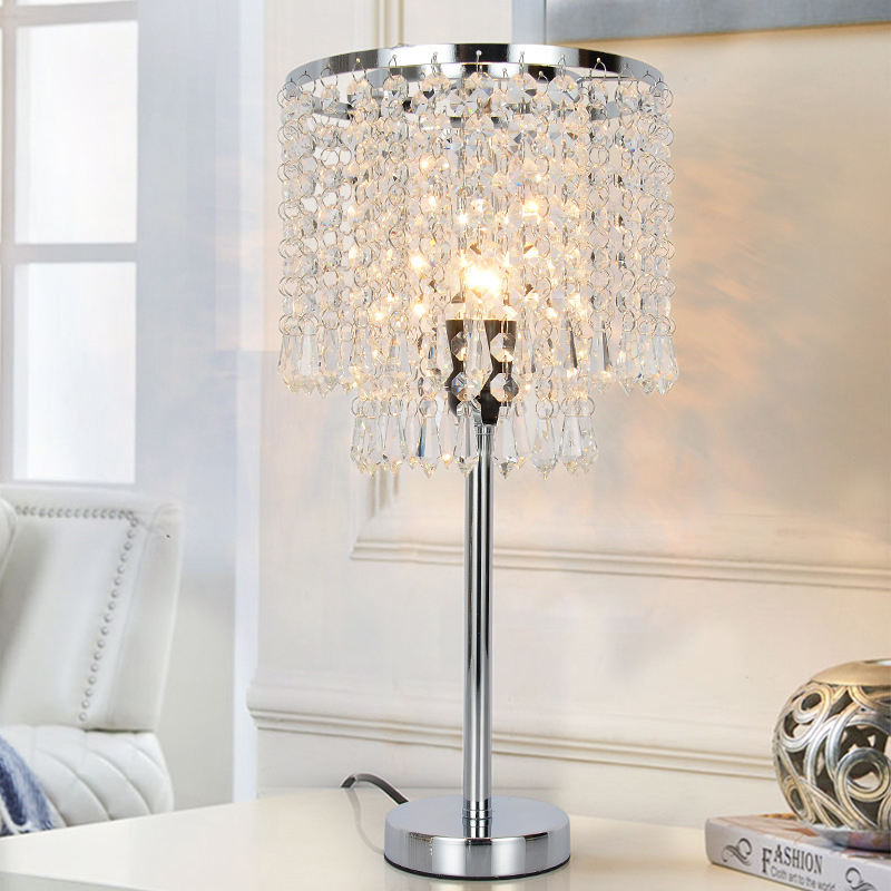 Modern Crystal Table Lamp with USB