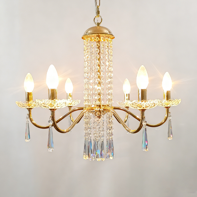 American-style Iron Art Crystal Chandelier