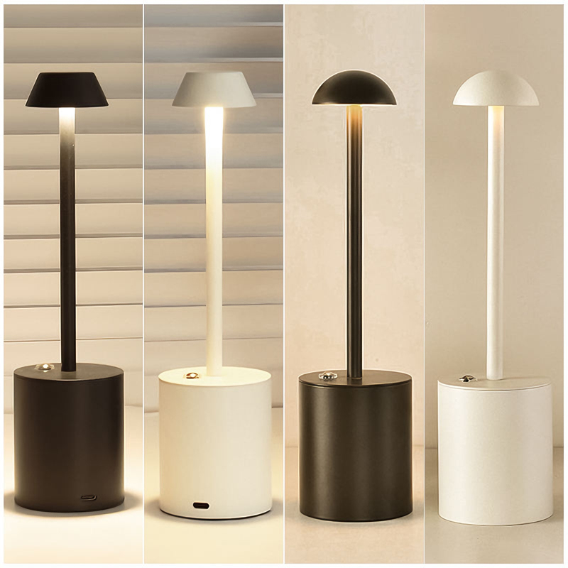 Tapered Lampshade Cordless Desk Lamp, 23.5CM