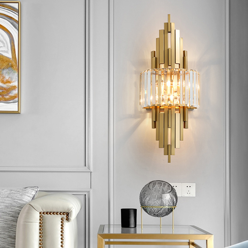 Post-modern Crystal Wall Lamp, Light Luxury for Hotel Corridors