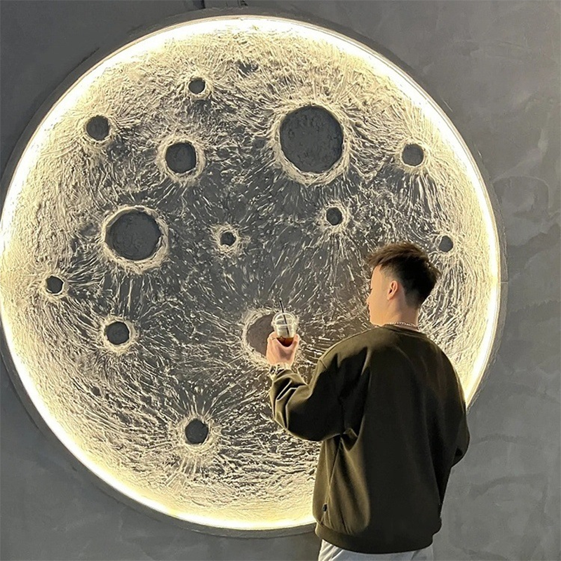 Modern 3D Stereoscopic Embossed Moon Lamp