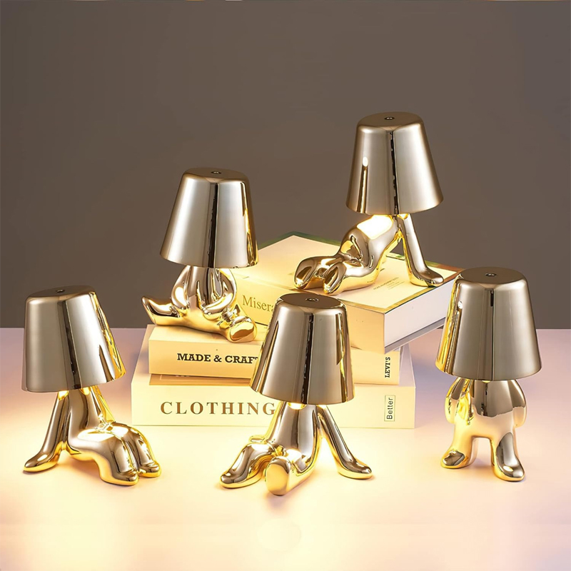 Golden Figurine Bedside Touch – Controlled Desk Lamp