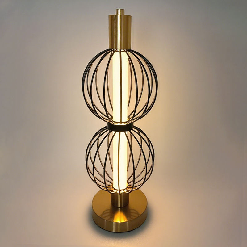 Metal Shade LED Decorative Table Lamp, Rechargeable Bedside Light