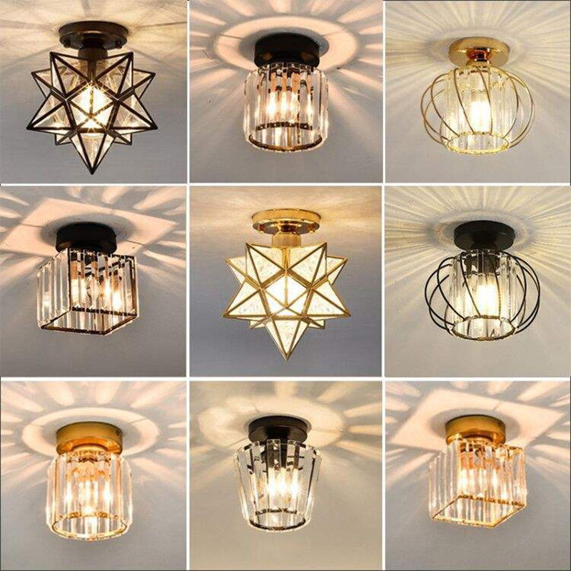 Artistic Design Colorful Star Glass Flush Mount Ceiling Light for Living Room and Entrance