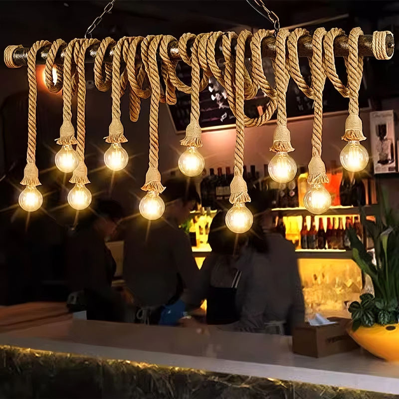 American Vintage Single-Head Pendant Lamp for Café & Bar