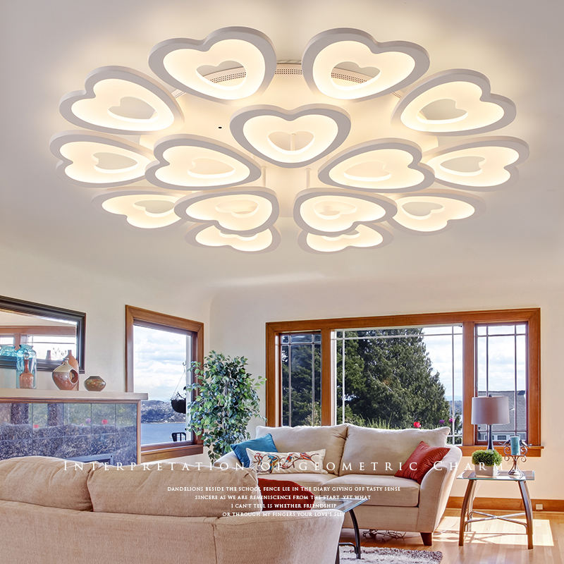 Creative Heart-shaped LED Ceiling Light for Dining Room and Study