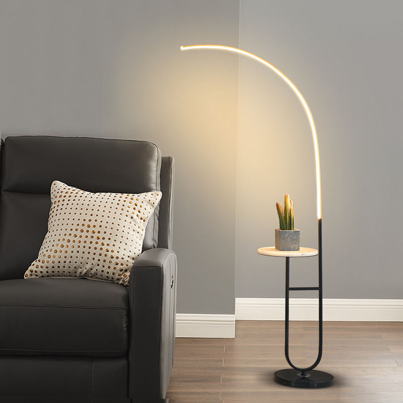 Modern Minimalist Curved LED Corner Floor Lamp