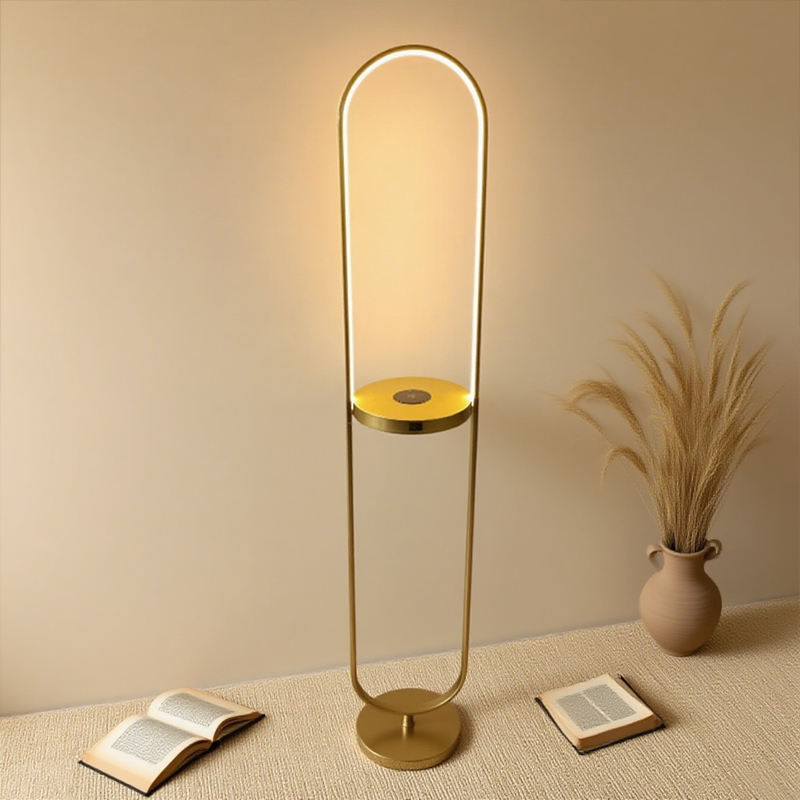 Curved LED Corner Floor Lamp, Modern Style