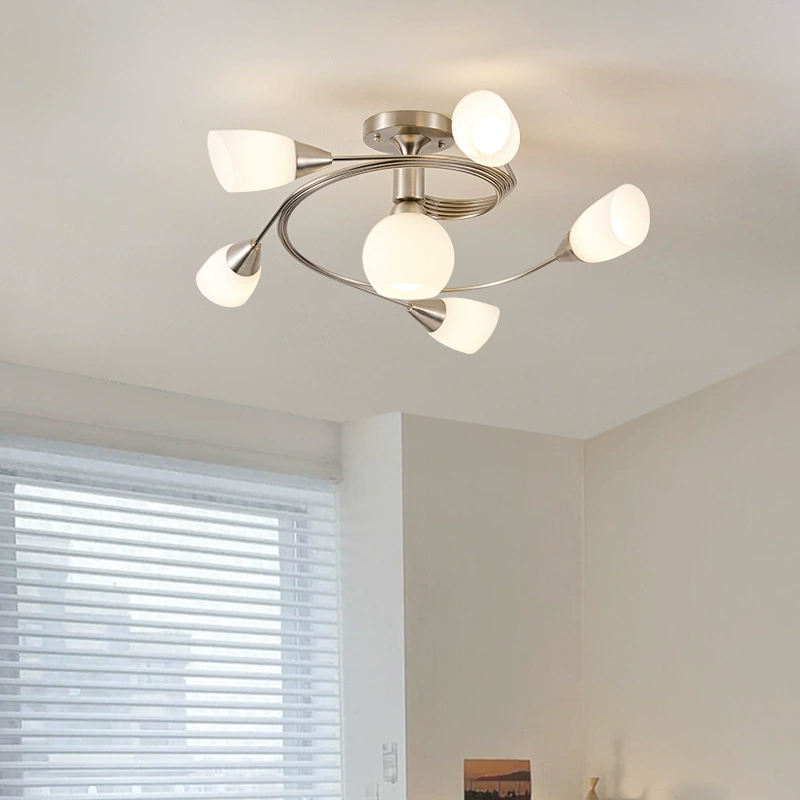 Vintage Minimalist Glass Ceiling Light, Modern LED Bedroom Lighting