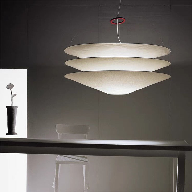 Modern Creative Nordic Minimalist 3-Tier Floating Paper Hat-Shaped Pendant Light