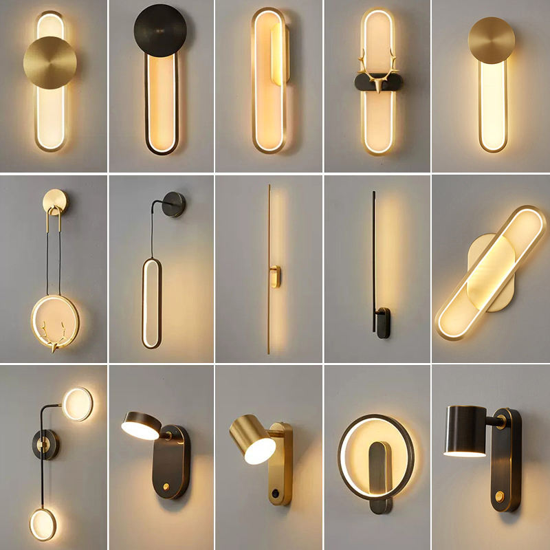 Nordic LED Wall Light for Living Room Hotel Copper Wall Light