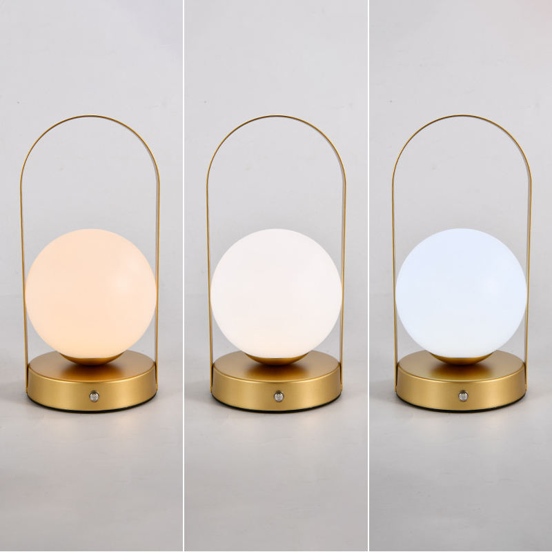 Creative 3-Color Stepless Dimming Table Lamp with USB Charging