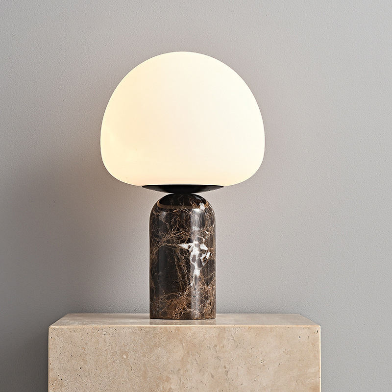 French Light Luxury Natural Marble Table Lamp Designer Villa Living Room