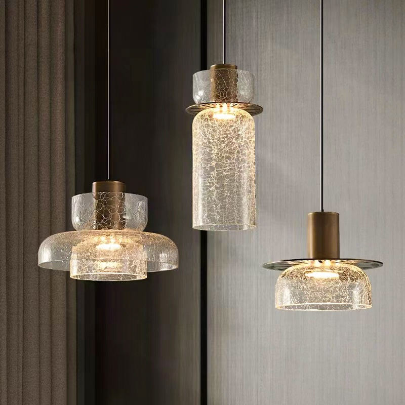 Vintage Crackle Glass LED Light Series – Bedside Pendant Lamp