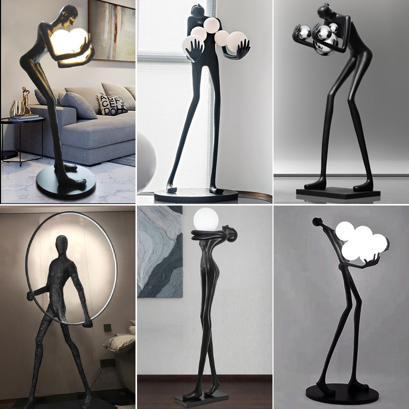 New Designer Resin Human-shaped Sculpture Floor Standing Lamp