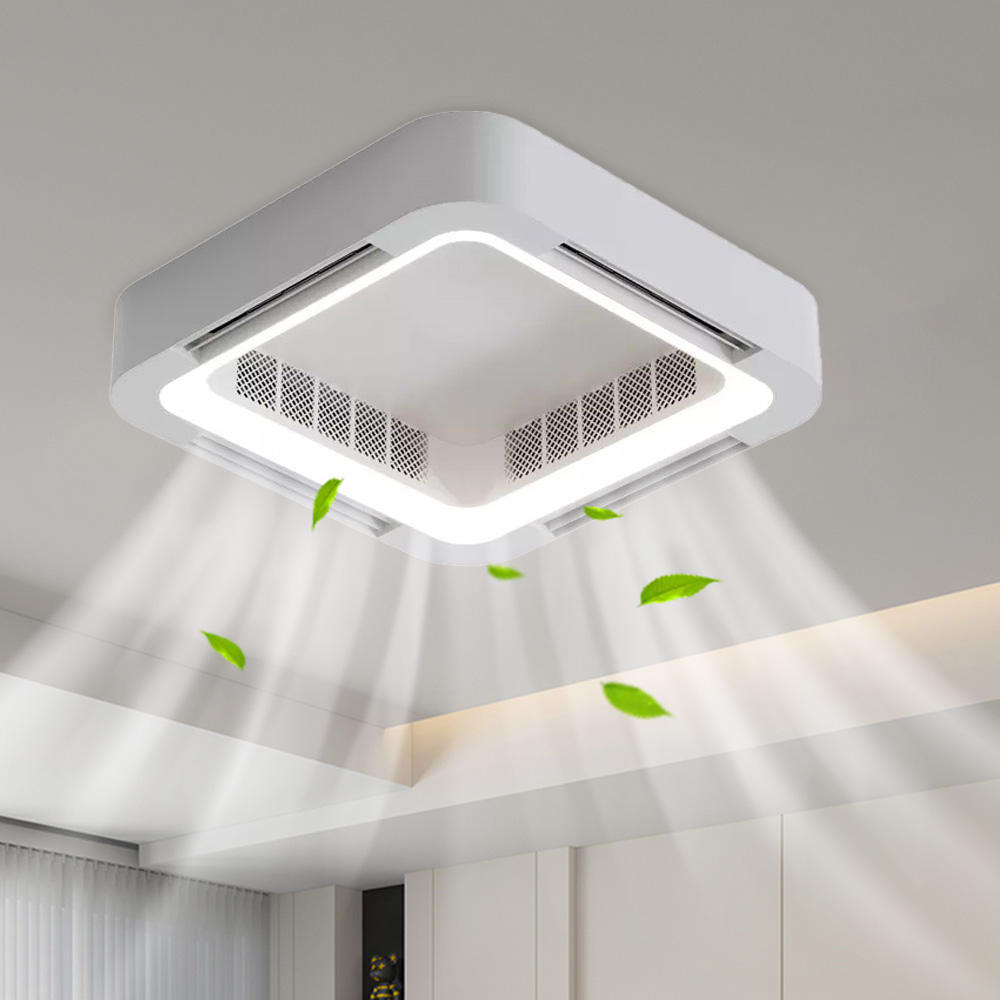 Dimmable Square LED Ceiling Fan with Light and Remote Control