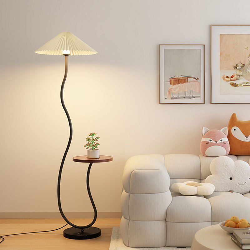 Vintage wooden floor lamp, Nordic modern style for bedroom and living room