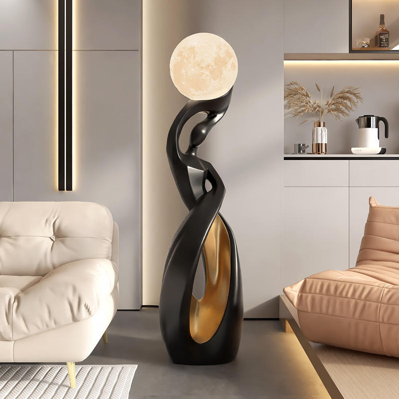 Hotel Nordic Style Living Room Corner Resin Sculpture Floor Lamp