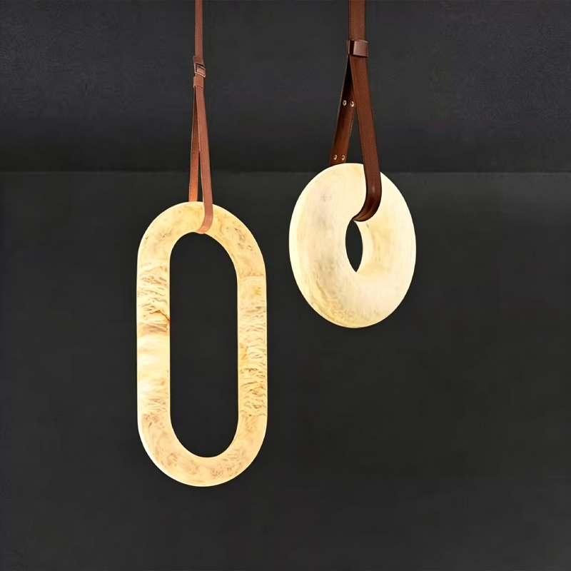 Cross-border one-piece delivery round all-copper natural marble pendant