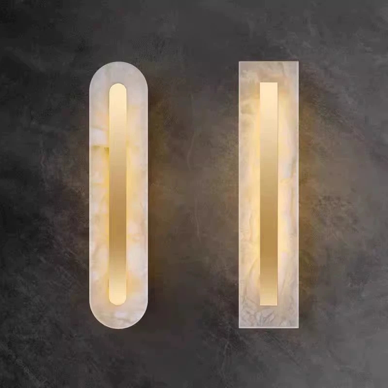 Full copper Spanish marble wall lamp living room background wall lamp