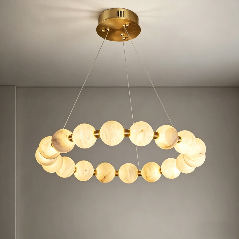 French Style Living Room Marble Chandelier, Designer Light Luxury Cream Style