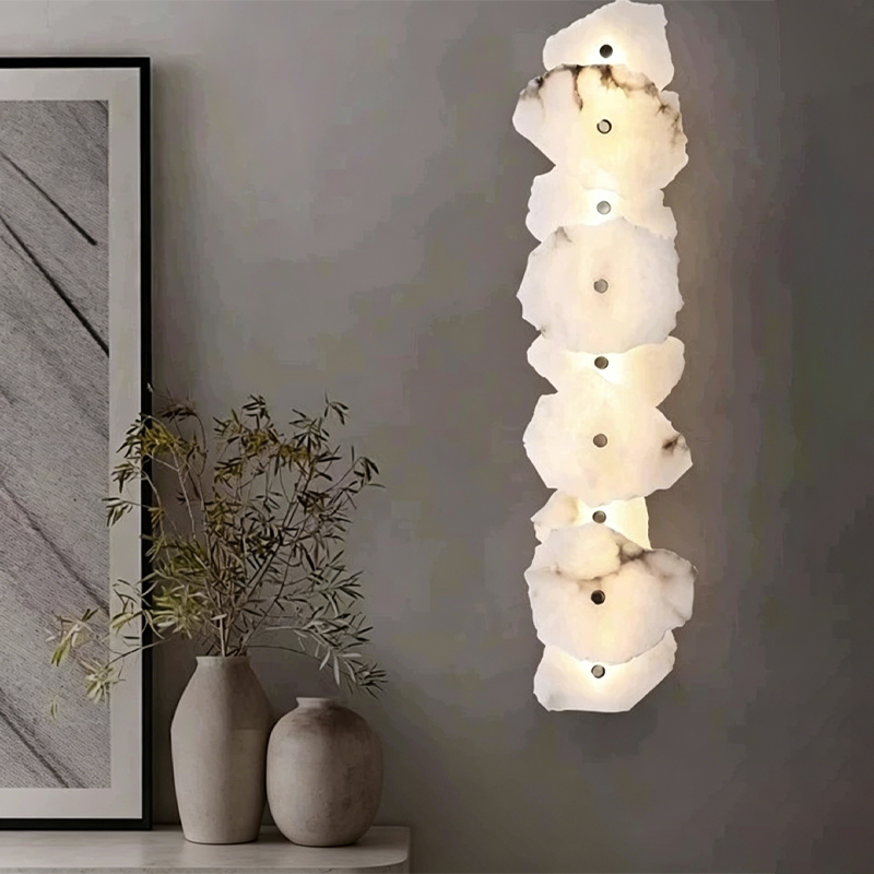 Cross-border luxury designer cloud stone wall lamp bedside advanced sense