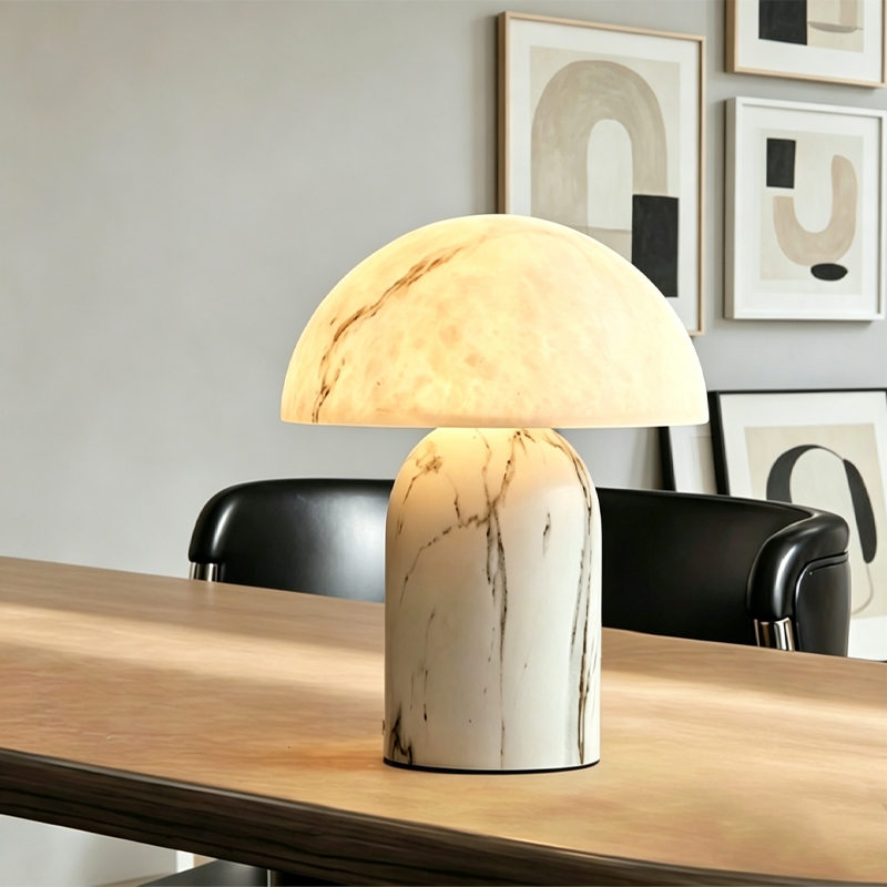 Zen style bedroom bedside lamp with a vintage study atmosphere, marble
