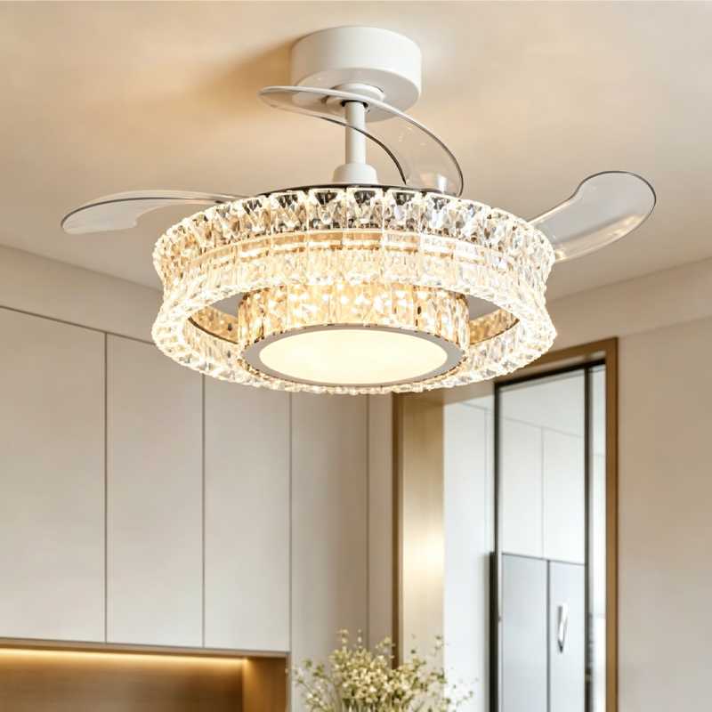 Style Invisible Ceiling Fan Light with Integrated Design for Dining Room