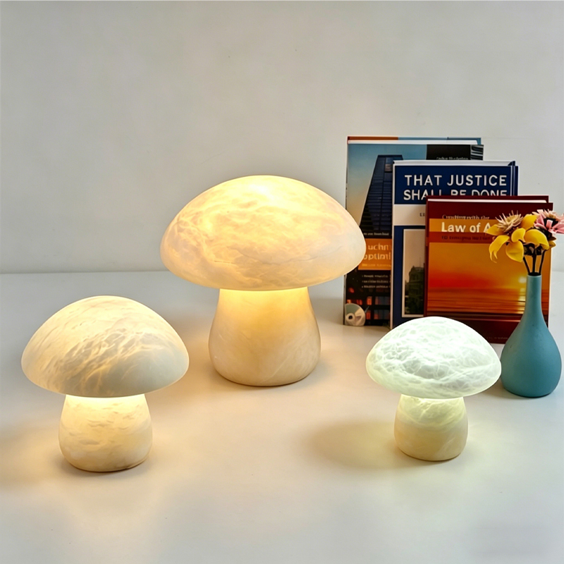 Spanish natural marble table lamp mushroom creative personality lighting