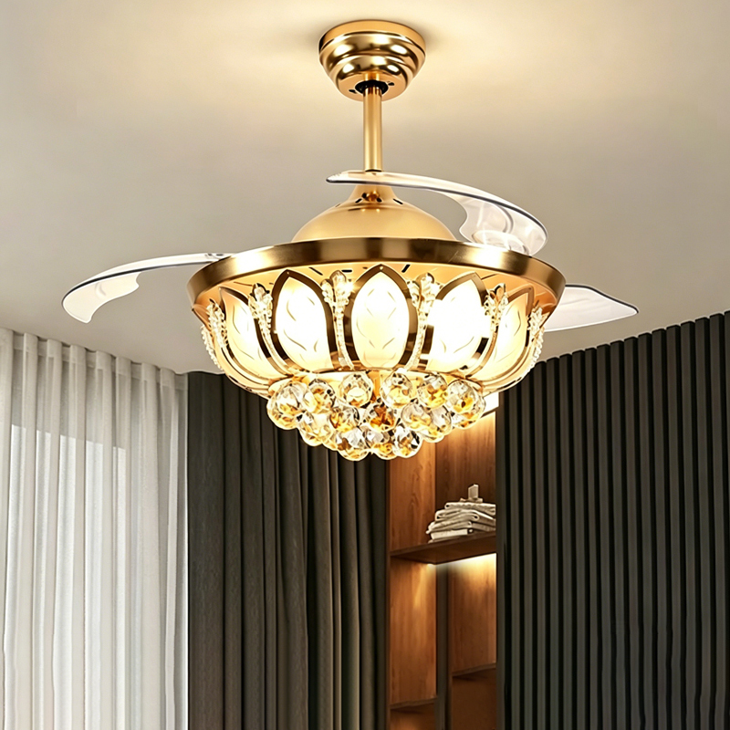 Integrated modern minimalist ceiling fan light for living room and dining room