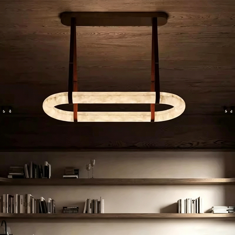 Modern imitation cloud stone pendant light for villa living room, light luxury